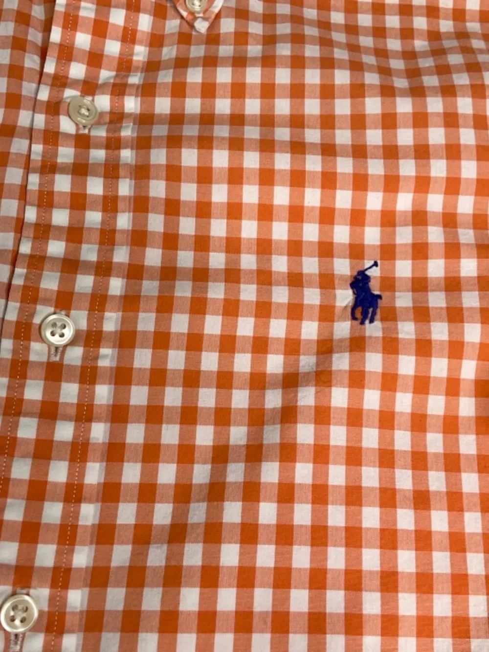 Polo Ralph Lauren Men’s orange gingham button down shirt long sleeve Men’s S